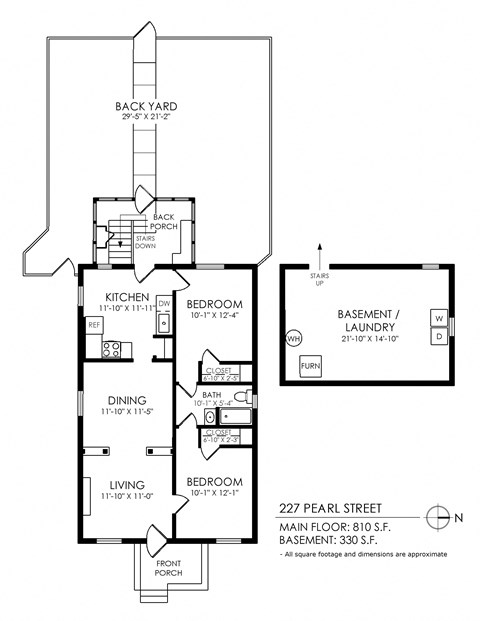 a floor plan of a house with two floors and a garage